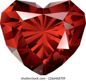 Beautiful vector art with red gemstone on white background