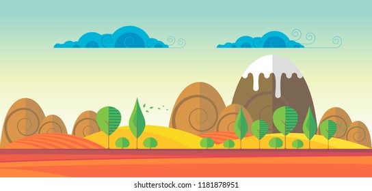 Beautiful vector autumn abstract landscape.