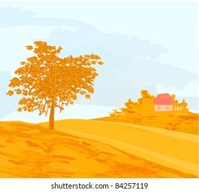Beautiful vector autumn landscape
