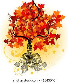 beautiful vector autumn tree design