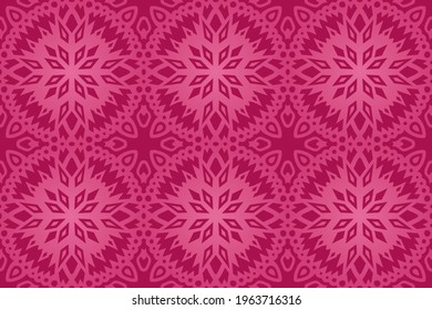beautiful vector background with abstract colorful pink tile seamless pattern