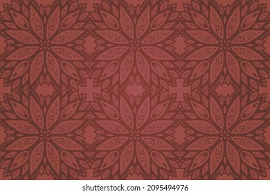 Hermoso fondo vectorial con patrón abstracto colorido rojo vintage sin fisuras