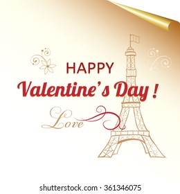 Beautiful vector background with congratulations on Valentine's Day. Vintage traditional colors. Easy to edit.