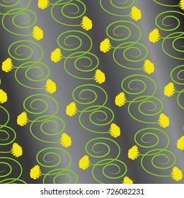 Beautiful vector background with a diagonal ornamentation of dandelions.
