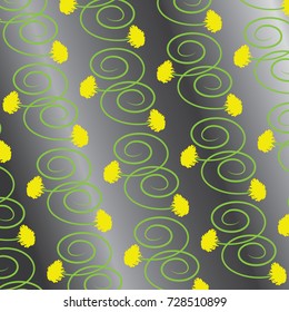 Beautiful vector background with a diagonal ornamentation of dandelions.