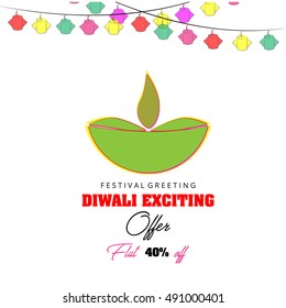Beautiful Vector Background for Diwali festival.