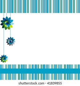 Beautiful vector background with flowers in blue. Vector Illustration