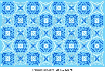 Beautiful vector background with geometrical abstract light blue and white colour seamless pattern use for background for fabric, textiles, clothing, wallpaper, cover, banner. Vector illustration.