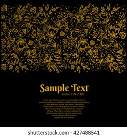 beautiful vector background with a gold floral pattern