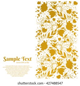 beautiful vector background with a gold floral pattern