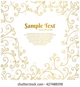 beautiful vector background with a gold floral pattern