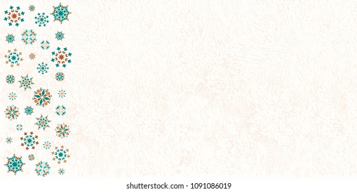 Beautiful vector background, for greeting card, packing paper, banner, business card, celebration or decoration for the Ramadan holiday. Geometric abstract ornament in the form of flowers, month, star