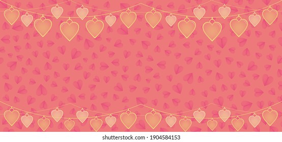 Beautiful Vector background for Happy Valentine's Day, Women's Day, Mother's Day, and birthday greeting card design with heart ornaments