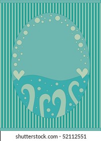 Beautiful vector background with hearts, dots and curls