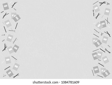 beautiful vector background for a holiday teacher's day postcard, poster, banner, packaging, training materials, with elements of a notebook, pencil, chalk, stationery.