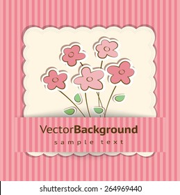 Beautiful vector background with lace and flower stickers.