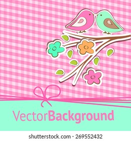 Hermoso fondo vectorial con pegatinas de encaje y flor.