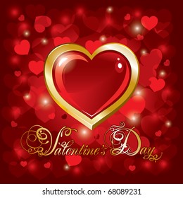 bello fondo vectorial en el Día de San Valentín con bokeh de corazones