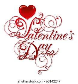 beautiful vector background on Valentine's Day with red hearts
