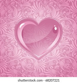 hermoso fondo vectorial en el Día de San Valentín con adornos y corazón.