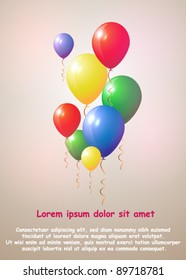 Beautiful Vector Balloons Background with Copy-space