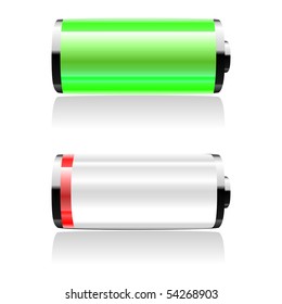 Beautiful vector batteries. Can be used for web-sites, in different interfaces, laptops, etc.