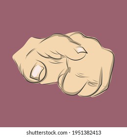 Beautiful vector beige hand illustration