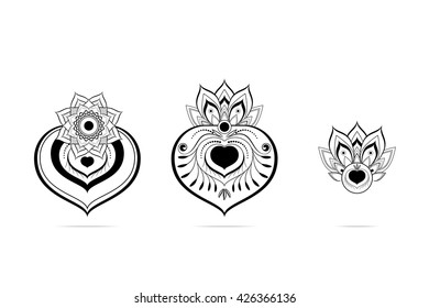 Beautiful vector black mandala patterned design element