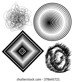 Beautiful vector black and white abstract background set