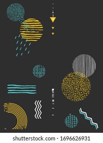Hermoso fondo vectorial blanco negro. Líneas, puntos y texturas del dibujo de la banda