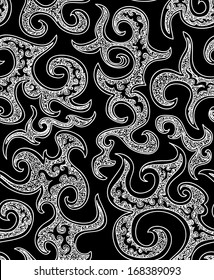 Beautiful vector black and white luxury seamless pattern. You can use any color of background