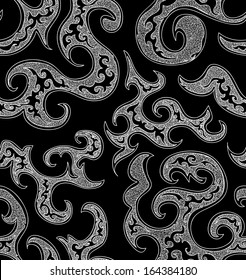 Beautiful vector black and white seamless pattern