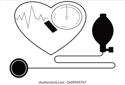 A BEAUTIFUL VECTOR BLOOD PRESSURE CHECKING SET