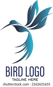 bonito logotipo de pájaro azul vectorial