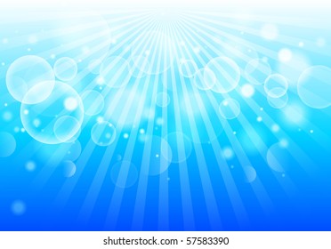 beautiful vector bokeh effect on bight deep blue background