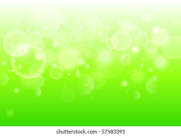 beautiful vector bokeh effect on bight green background