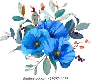 Ein schöner Vektorstrauß mit Blumen. Zarte, lebendige Sommer-Vektorblumen. Für Design und Dekoration.
