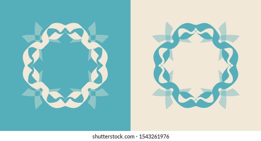 Beautiful vector bow ribbon frame illustrations set. Isolated, separated elements. Place for text or image. For card, photo book, product pack, catalog, etc.