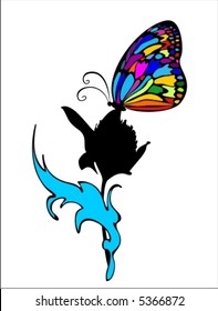 beautiful vector butterfly on the flower