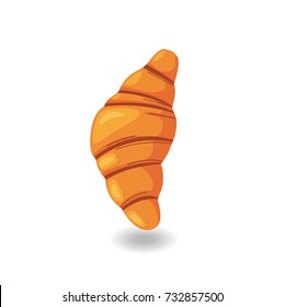 A beautiful vector cartoon illustration - fresh crunchy butter croissant. Isolated on white background so you can remove it.