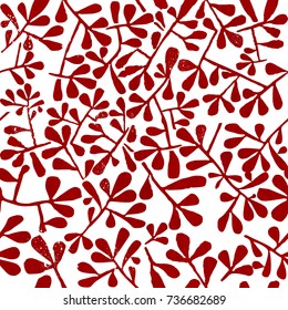 Beautiful Vector ceramic style decorative vintage seamless pattern background with red flowers and leafs for textile, gift packaging paper, Pottery works and other print 