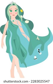 beautiful vector character for earth day