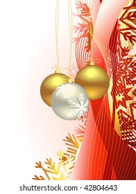 bellas navidades vectoriales, onda artística y fondo de bolas