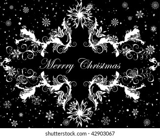 Beautiful vector Christmas (New Year) frame for design use