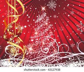 Beautiful vector Christmas (New Year) background for design use