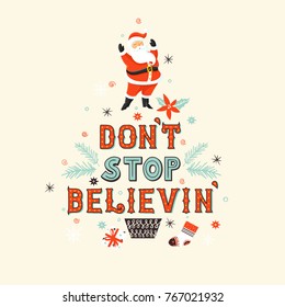 Beautiful vector Christmas poster or banner with Santa Claus