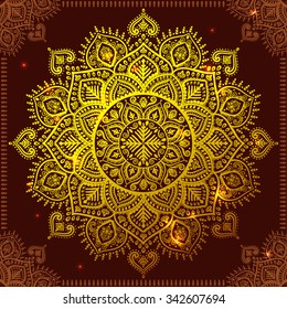 Beautiful vector Christmas snowflake mandala ornament