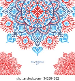 Beautiful vector Christmas snowflake mandala ornament
