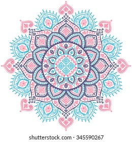 Beautiful vector Christmas snowflake mandala ornament