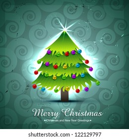 arte hermoso de diseño de árboles de navidad vectorial